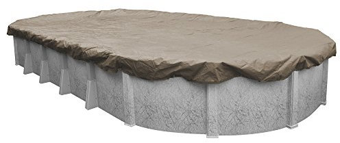 Pool Mate 571221-4 Winter-Poolabdeckung, extra robuster Sandstein, 3,7 x 6,4 m Aufstellpools