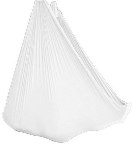 WELLSEM Deluxe L:5.5 Yards W:3 Yard Yoga Flying Swing Aerial Yoga Hammock Silk Fabric for Yoga Anti-gravity Pilates (White)