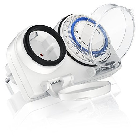 Bearware - Zeitschaltuhr Outdoor mechanische Timer - 96 Schaltsegmente - Einstellung in 15 Minuten Schritten - 3680W - IP 44 Schutzart Outdoor - spritzwassergeschützt - integrierter Berührungsschutz