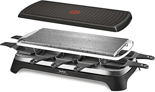 Tefal Raclette Pierrade 3 en 1 Noir Inox 1350W 10 Personnes RE45A812