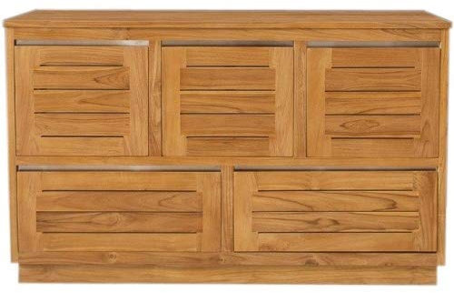 Waschbeckenunterschrank Severa Teak Massivholz Breite vom Unterschrank 140 cm