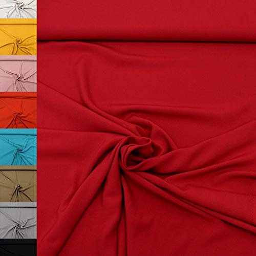 MAGAM-Stoffe Andrea Viskosestoff 100% Viskose Uni Oeko-Tex Meterware 50cm (07. Dunkelrot)