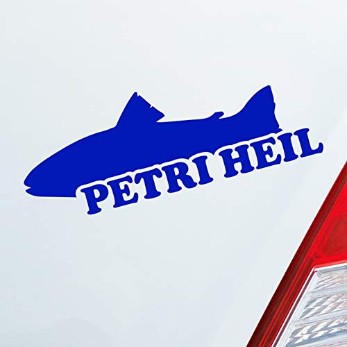 Hellweg Druckerei Petri HEIL Gruß Angler Fischer Angeln Auto Aufkleber Sticker Heckscheibenaufkleber