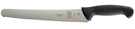 Mercer Culinary M23211 Millennia Black Handle, 10-Inch Left Handed Wavy Edge Wide, Bread Knife