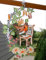 Fensterbild 17x27 cm + Saugnapf Plauener Spitze Vogel farbig Spitzenbild Frühling Sommer Fensterdeko