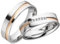 JC Trauringe Silber 925 Paarpreis Eheringe Rotgold Weißgold Plattiert 5,50 mm breit I Partnerringe mit Gravur in edler Schatulle I 2 Hochzeitsringe Herrenring ohne & Damenring mit Steinen I LC132-RGP