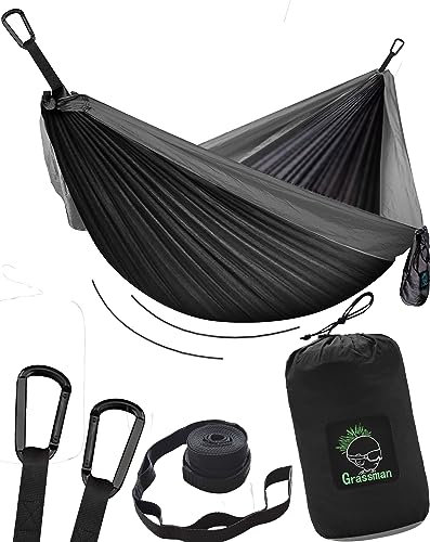 Hängematte Camping - Hängematte 2 Personen, Ultraleichte Outdoor Hängematte, Perfektes Camping Geschenke, Camping Hängematte Outdoor mit 2 Premium Baumgurten + 2 Karabiner