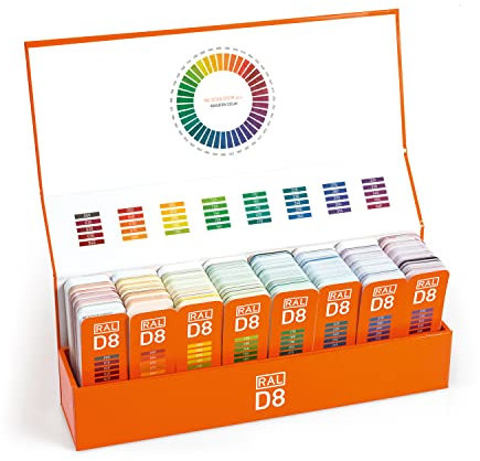 RAL D8 mazzetta colori, 1.825 colori, semi-opachi - 8 pratici ventagli a colori