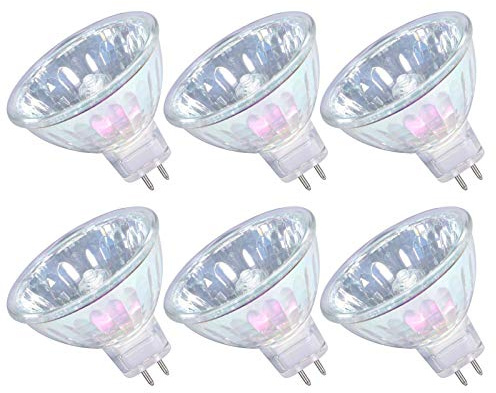 GMY MR16 Halogen Light Bulb 50W 12V GU5.3 Base, 720 Lumens, Dimmable Spot Light for Track Lighting, Recessed, Cabinet and Display Fixtures – 6 Pack