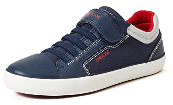Geox Boys J Gisli Boy Sneakers, Navy Red, 1.5 UK