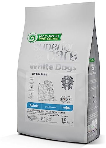Nature's Protection Superior Care Trockenfutter für Hunde - Hypoallergenes Hundefutter Getreidefrei Keine Tränenflecken für Ausgewachsene, Kleine Und Mini Rassen - Hering, 1.5kg