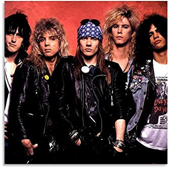 BGTS Guns N Roses Poster dekorative Malerei Leinwand Wandkunst Wohnzimmer Poster Schlafzimmer Malerei 16x16inch(40x40cm)