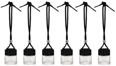 Lurrose 6 Stück Leere Nachfüllbare Auto-Parfümflasche Auto Parfüm Anhänger Auto-Aroma-Diffusor Auto-Hängedekoration Für Auto, Zuhause, Lufterfrischung