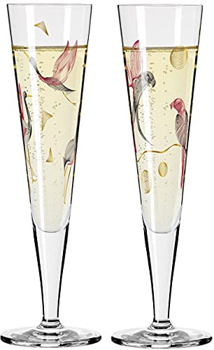 Dekomiro Ritzenhoff 2er Set Goldnacht Champagner #15 + #16 mit Glasreinigungstuch
