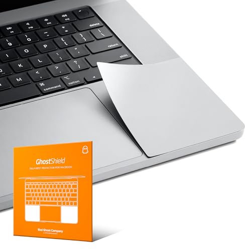 UPPERCASE GhostShield Premium Palm Rest Protector Skin Cover Set, Kratzer und Verschleißschutz, Kompatibel mit MacBook Pro 16 Zoll 2024 2023 2021 M4/M3/M2/M1 Pro/Max, Silber