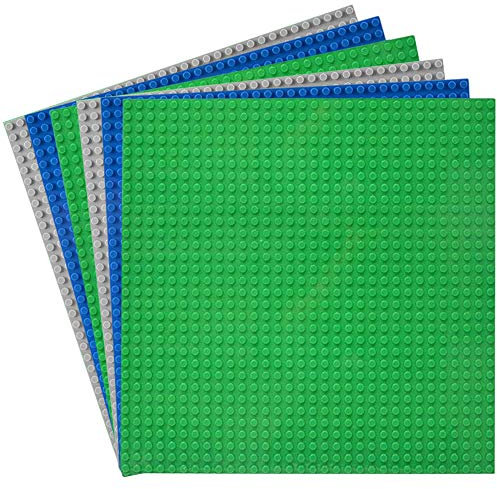 HUIZDQ 6 Stück Klassische Grundplatten für Bauklötze, 100% kompatibel mit Allen großen Marken, mit 32 X 32 Noppen, Mehrfarbig
