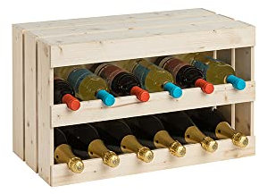 Cassette in legno Tipo cantinetta per 6+6 Bottiglie Standard da 750 ml Misure Interne: 57,1X29,6X33,6 - Art. STE66