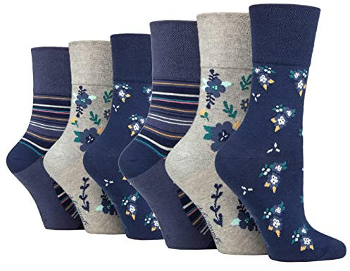SOCK SHOP GENTLE GRIP 6 Pairs of Ladies Socks, Size UK 4-8 (6 x RH249)