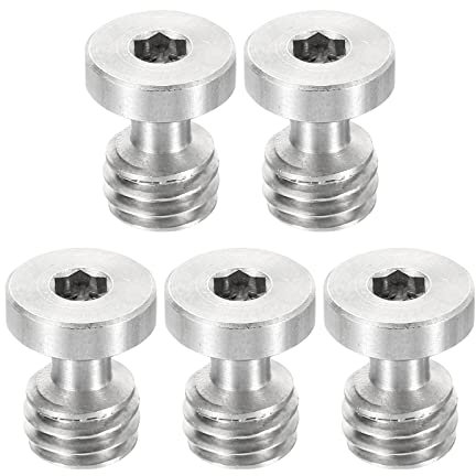 PATIKIL 3/8-16 Fil 16mm Longueur Caméra Rapide Libération Vis Trépied Vis, 5 Paquet Acier INOX Hexagon Fente Vis pour DSLR Caméra Appareillage Accessoires, Argent