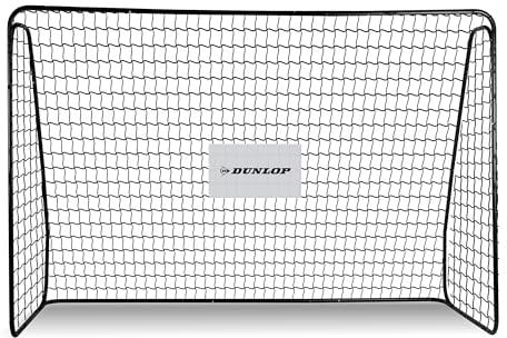 Dunlop Fußballtor - Fussballtor 300 x 205 x 120 cm - Fußball Tor - Fussballtore für Garten Kinder und Erwachsene - Fussball Trainingszubehör für Innen und Außen - Metall - Schwarz