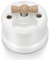 FONTINI - Va et Vient avec passe câbles Porcelaine blanche Manette Hêtre naturel GARBY