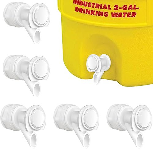 10 Stück Druckknopf Wasserhahn Kühler Zapfhahn Ersatz, wiederverwendbarer Wasserhahn kompatibel mit Igloo 2, 3, 5 und 10 Gallonen Wasserkühler, langlebiger Zapfhahn für 1,8 l Eimer (weiß)