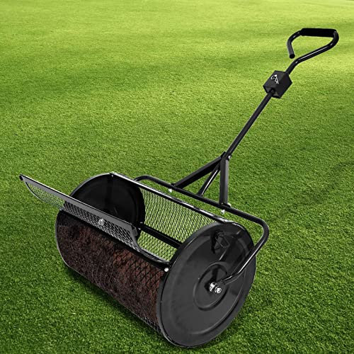 JODAIS Épandeur de Compost Épandeur de Mousse de Tourbe, Épandeur de Compost de Jardin de 24 Pouces, Rouleau d'épandeur de fumier Multifonctionnel Besoin d'assemblage, Épandeur de Panier en Maille