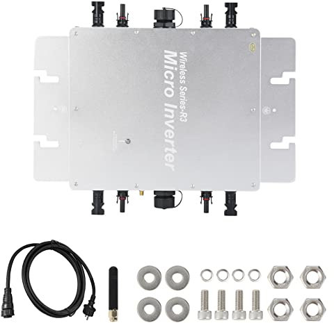 BuyWeek Micro Wechselrichter 1600W, MPPT Grid Tie Inverter IP65 Wasserdicht Solar Wechselrichter Mit WiFi Handy Überwachungssystem(WVC-1600W)
