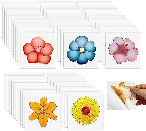 MIVAIUN 50 Pcs Fliegenfalle für Fenster, Fruchtfliegenfalle für Küche Blumenmuster, Fliegenfalle Innenbereic Kann Insekten Töten, Schluss mit Verklebten Fliegen am Fenste (50 Stück)
