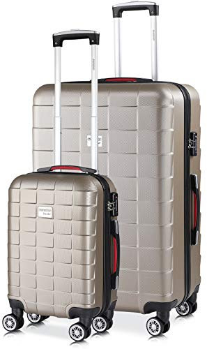 MONZANA 2X Koffer Boardcase M, XL Gelgriffe TSA Schloss Reisekoffer Trolley