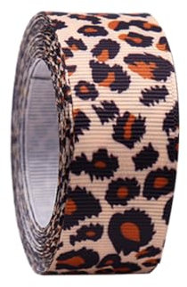 FSSTUD Ripsband mit Leopardenmuster, für Haarschleifen, breites Bastelband, Stirnband, Bastelband, Geschenkband, 25 mm, 9,1 m