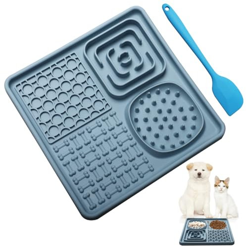 Bateya Tappetino Leccare Cane, Lick Mat per Cani con Ventosa, Tappetino per Leccare Il Cane Senza BPA, con 1 Spatola in Silicone, Alimentatore Lento per Bagno, Gioco, Alimentazione