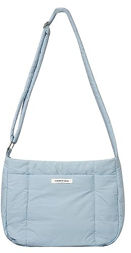 Cyber Damen Puffer-Umhängetasche, weiche Weekender-Tasche, einfarbig, schicke Umhängetasche, leichtes Nylon for Reisen, Arbeit, Shopper