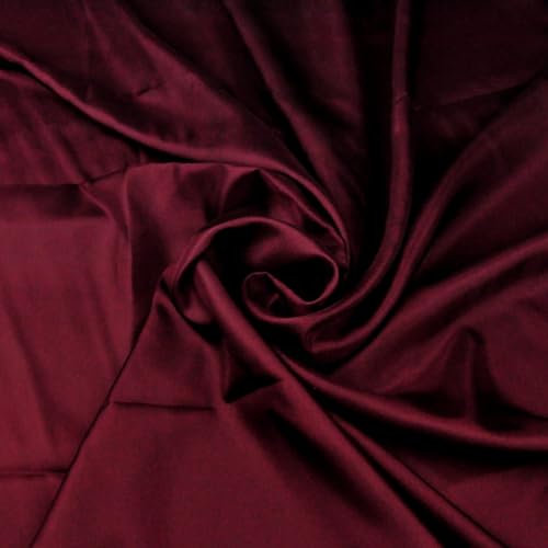 Textrend Stoff Futterstoff - Meterware - 1 Meter 140 x 100 cm - Stoffe zum Nähen - Abschlussstoff für Bekleidung - Weinrot