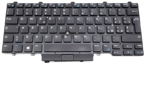 SIMPLETEK - Ersatztastatur kompatibel mit Dell E5450 E5470 E5490 E7450 5480 5488 5490 3340 3350 07Y1DK | Italienisches Layout QWERTY Hintergrundbeleuchtung | 0GM2HJ NSK-LK0BC (Generalüberholt)