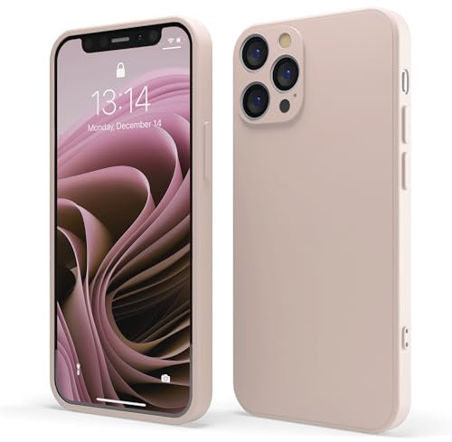 Red Ember Coque Antichoc pour iPhone, Coque de Protection Ultra Fine en Silicone Liquide Mat avec Doublure en Microfibre Douce Anti-Rayures – iPhone 12 Pro – Rose Pastel