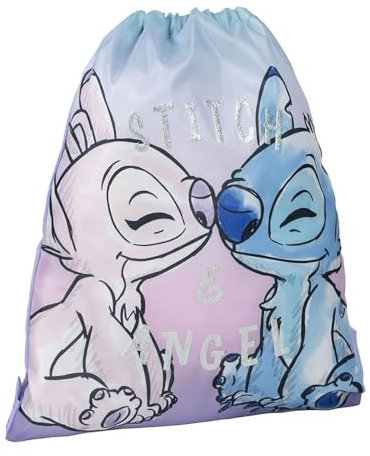 CERDÁ LIFE'S LITTLE MOMENTS SAQUITO Escolar Stitch, Mochila de Cuerdas Unisex niños, Lila, Normal
