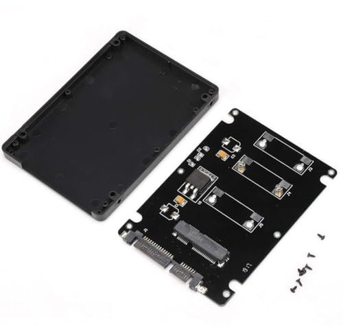 Beufee Adaptador De Convertidor De Caja De Disco Duro, Caja M.2 Sata Ssd Caja M.2 Ssd, Soporta Solamente la Interfaz mSATA (Negro)