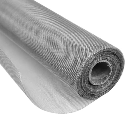 Yoeoefuo Drahtgitter Metallgitter Maschendraht 16 Mesh Drahtgewebe 1x5m 1x10m 1x15m Edelstahl Gitter Rolle Schneidbar Hitzebeständig Bildschirm Mesh Gitterzaun Mäusegitter Filtersieb Blatt(Size:1x2m)