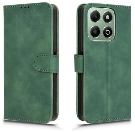 WBWONE Cover per Huawei Honor X6b, Custodia a Portafoglio in Pelle Premium con funzione di supporto e Slot per Carte - Verde