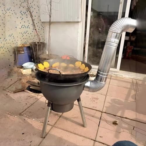 holzofen raketenofen Kocher mit Kohlenstoffstahl-Feuerstelle – Leichtgewichtiger Raketenofen mit Holzfeuerung – Multifunktionaler Campingzeltofen mit einfacher Rauchkontrolle – Tragbarer Kanonenofen f