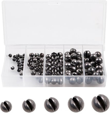 110 Pcs Fishing Weights, Mixed 5 Sizes Deep Sea Fishing Weights Assorted 0.2g / 0.5g / 1g / 1.5g / 2g Fishing Sinkers Tackle Kit for River Saltwater Freshwater