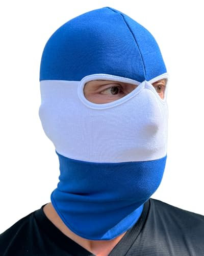 No Face No Name Sturmhaube in Blau Weiß gestreift I Balaclava Maske I Unisex Einheitsgröße I Ultras Hooligans