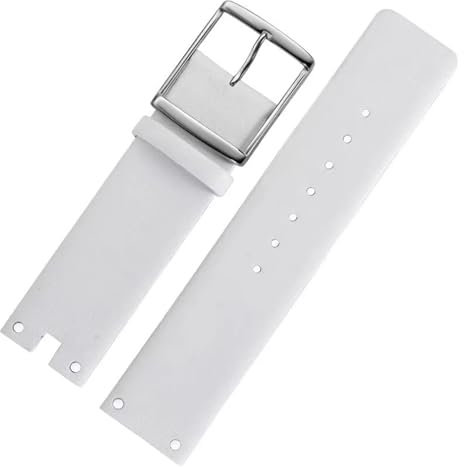 RTRCAGAKM Uhrenarmbänder passend for CK K94231 K9423101, Leder, langlebig, weich, passend for Calvin Klein Uhrenarmband, 22 mm, Herrenarmband(White-silver)