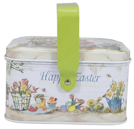 FELTECHELECTR Easter Candy Jar Robustem Dekorativer Aufbewahrungstopf Mit Niedlichem Hasen-design Für Süßigkeiten Und Zu Ostern Mit Tragbarem Griff Und Deckel