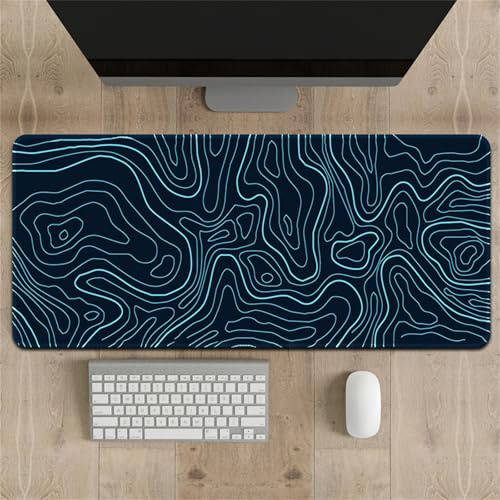 Highdi Tapis de Souris Grand XXL/XL, Tapis de Souris Gamer Tapis de Souris Gaming avec Caoutchouc Antidérapant Extended Tapis de Clavier PC Office (Ligne abstraite 8,300 * 700 * 2mm)