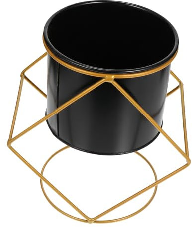 Happyyami 1Stk Blumentopf aus Eisen exotisch Käfig Blumendekor Bromelie Luft bürodeko büro Dekoration Plant Stands blumengestell zimmerpflanzen Pflanzentopf zarter Blumentopfbehälter Black