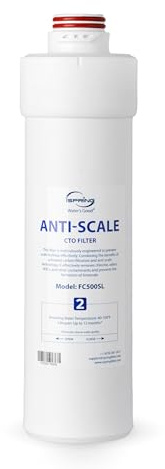 iSpring FC500SL Anti-Kalk- und Aktivkohle-Ersatzfilter für das tanklose Umkehrosmose-System der Serie RO5004F, hält bis zu 12 Monate