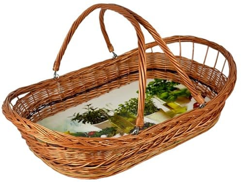 Tablett mit Henkel klappbar Motiven zur Auswahl!! 60cm! Weide Serviertablett (Kräuter)