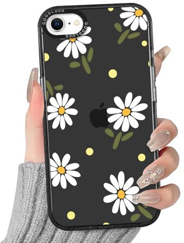 Yirlbey Transparent HandyHülle für iPhone 8/7 / SE 2020 / SE 2022 Hülle, Aesthetic Blumen Gänseblümchen Muster Bunt Design Mädchen Geschenk Schutzhülle, Silikon PC Case Cover für iPhone SE 4,7